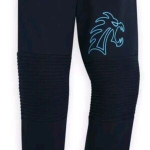 Black Pants with Blue Graphic